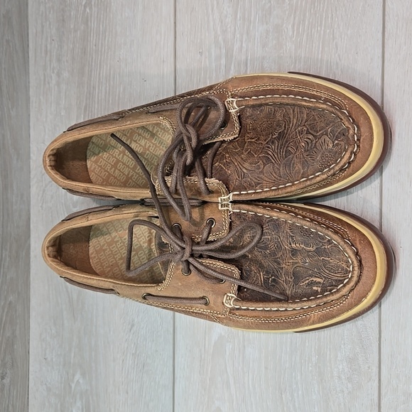 Durango Women 2" LStyle Sandstone Emboss Leather Western hobo shoes sz 9M - Picture 5 of 13